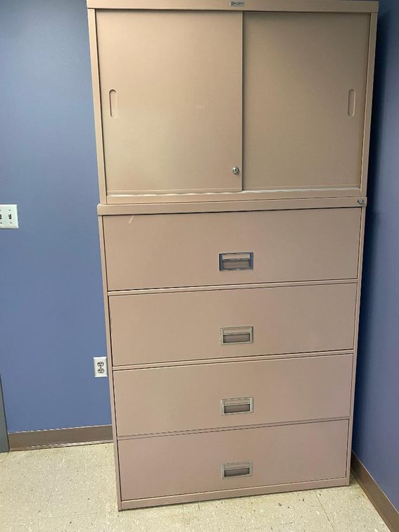 4-Drawer Metal Filing Cabinet (Sliding Top)(2-Piece)
