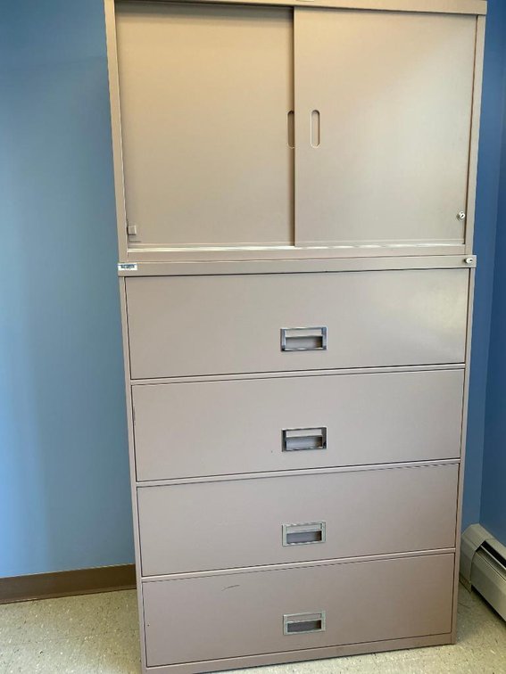 4-Drawer Metal Filing Cabinet (Sliding Top)(2-Piece)