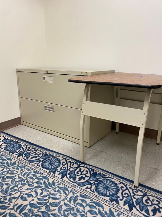2-Drawer Small Metal Filing Cabinet and Small Desk