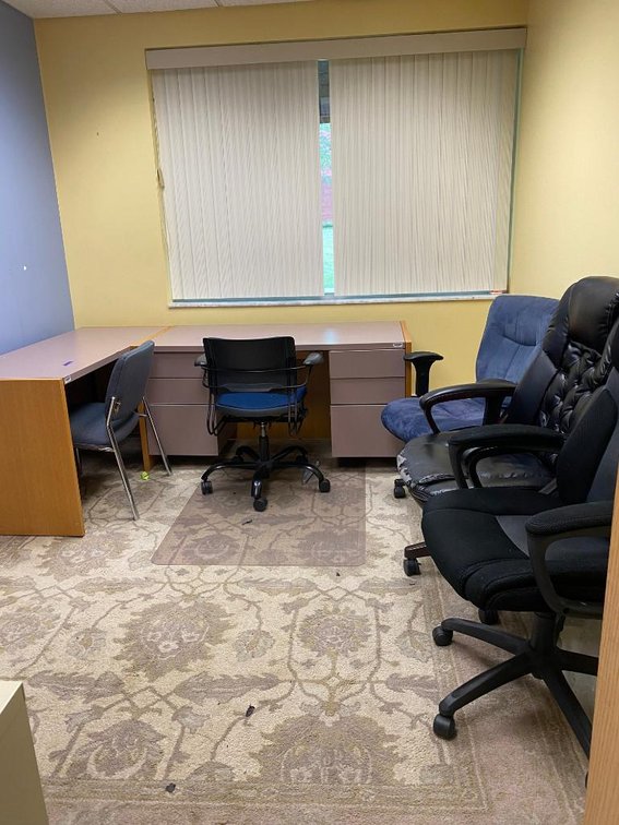 5 Chairs, 2 Desks, and 8x12 Area Rug