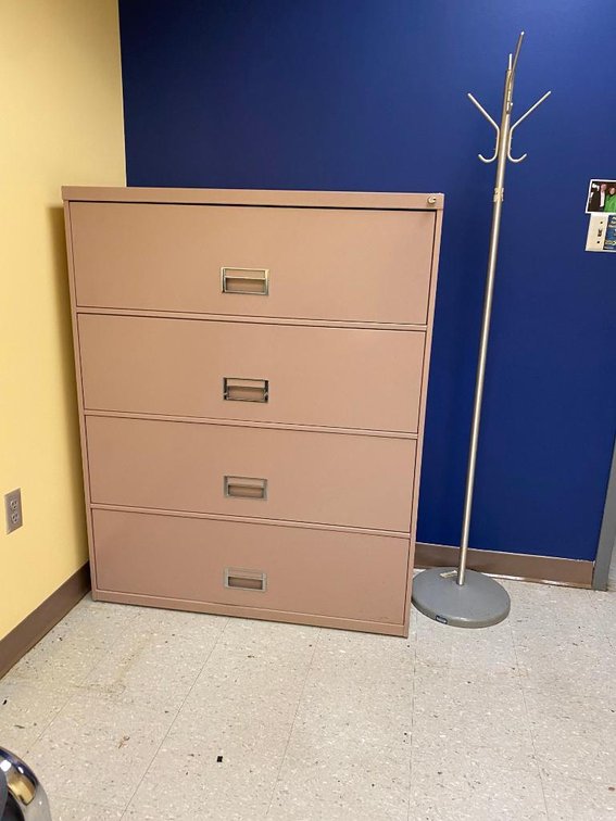 4-Drawer Metal Filing Cabinet and Hall Tree