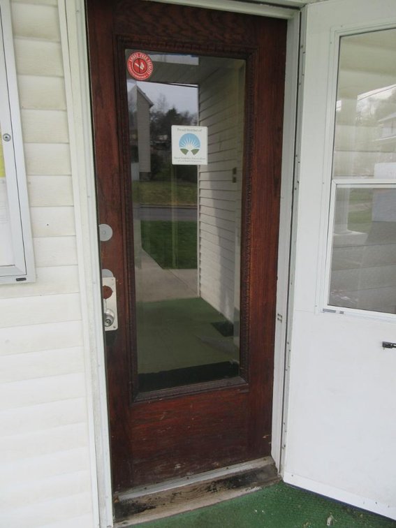 Beveled glass entry door