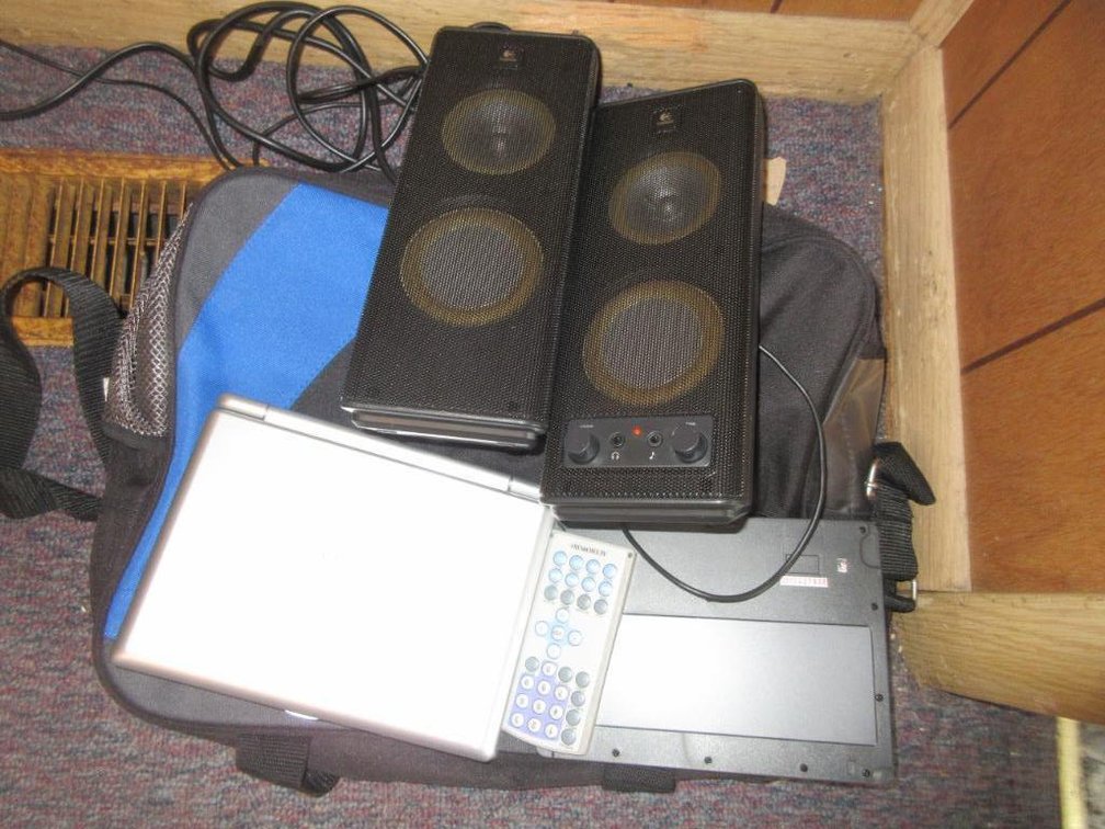DVD player, speakers