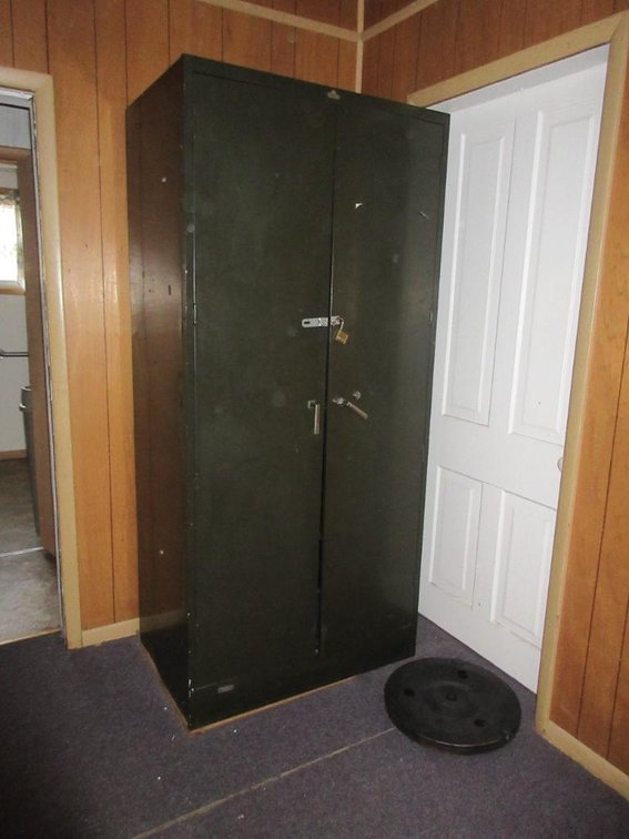 Metal cabinet w/ contents