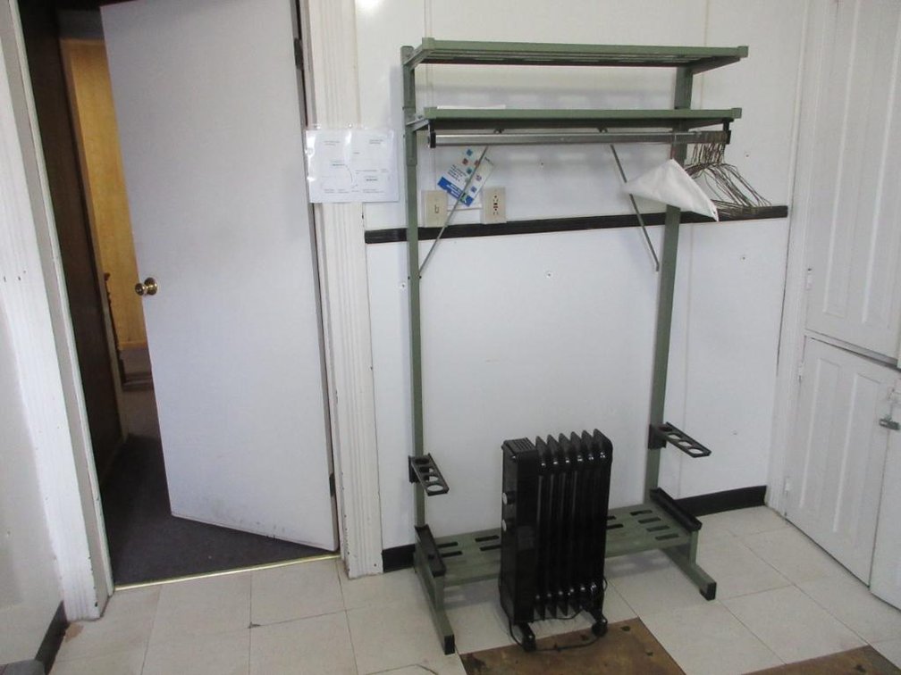 Hall tree, heater, interior door