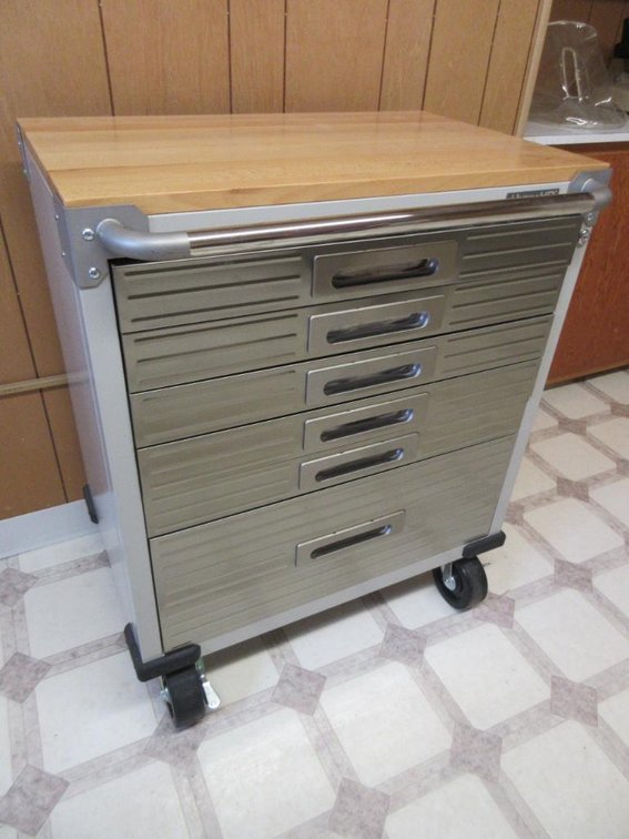 Rolling metal cart
