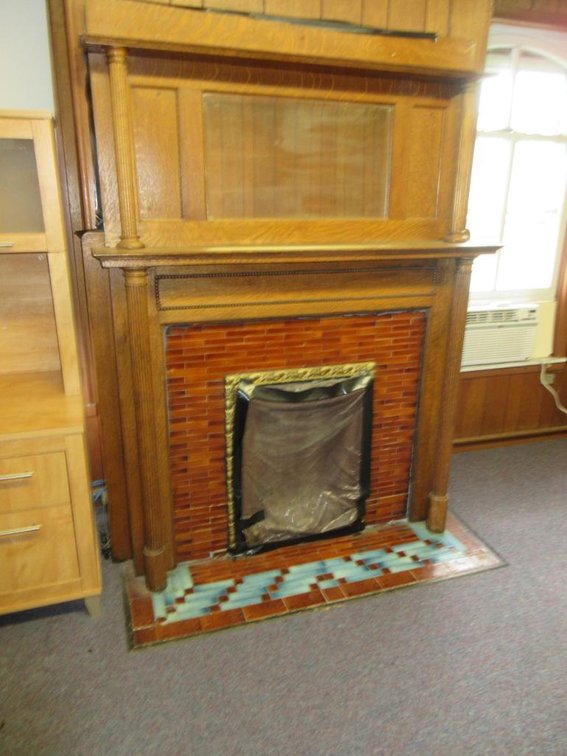 Mantel, fireplace surround, tile