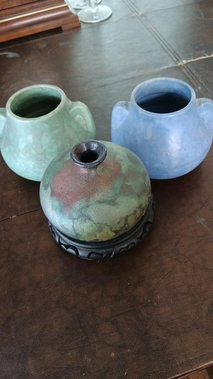 3 Primitive ceramic pots