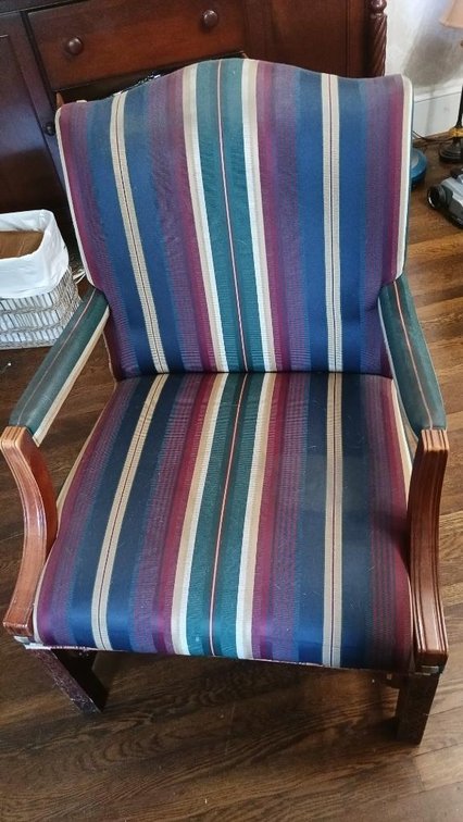 Upholstery and wood chair