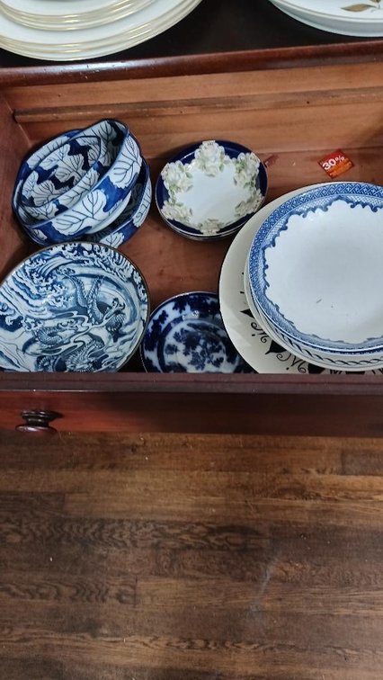 Blue and white dishes