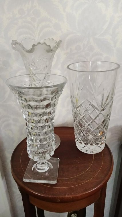 Clear glass vases