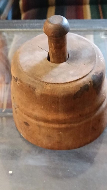 Vintage wooden butter press