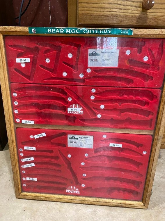 Vintage Bear MGC Cutlery store display cabinet