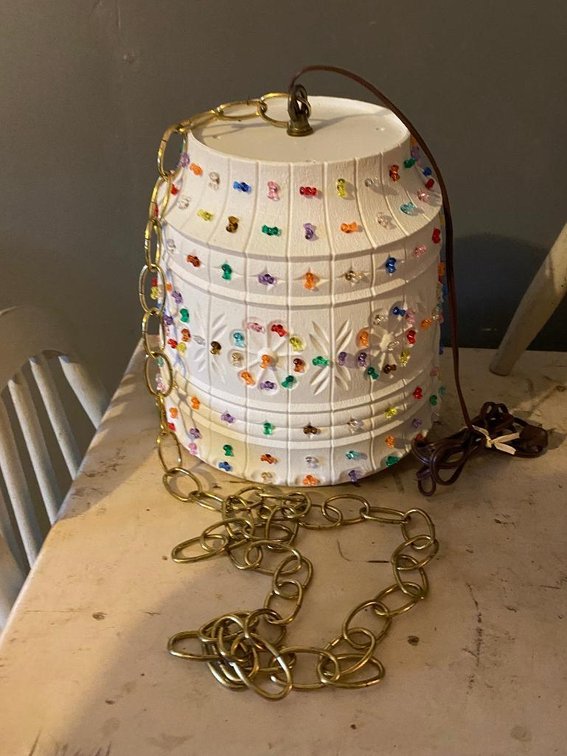 Vintage plastic hanging light