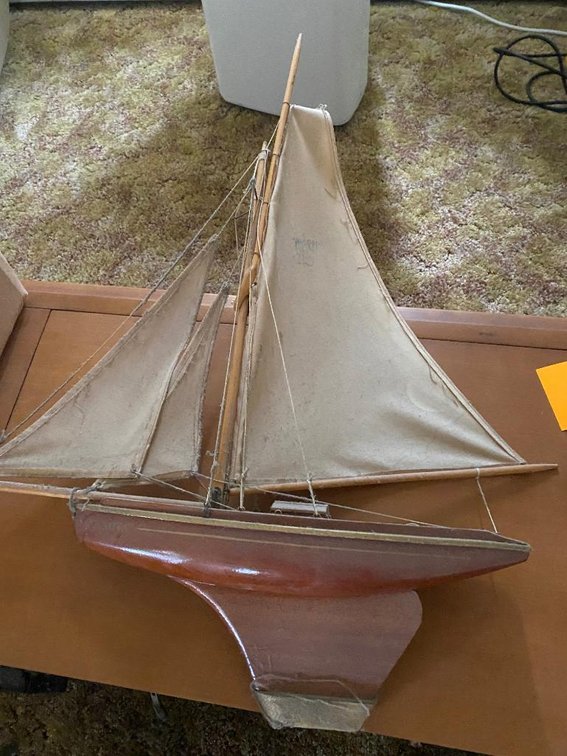 Vintage Nova MFP wood model sailing ship