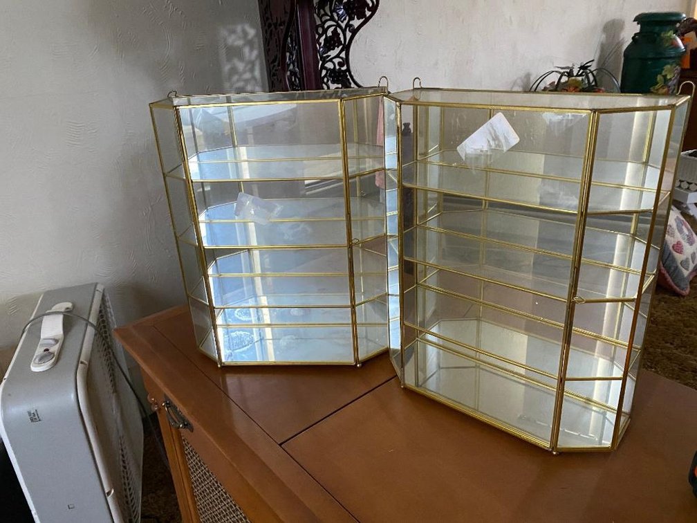 2 Hanging or table top glass showcases