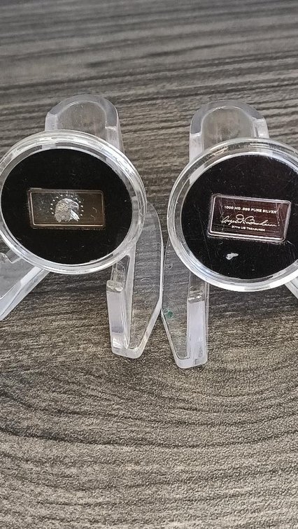 Two 1000mg .999 silver bar