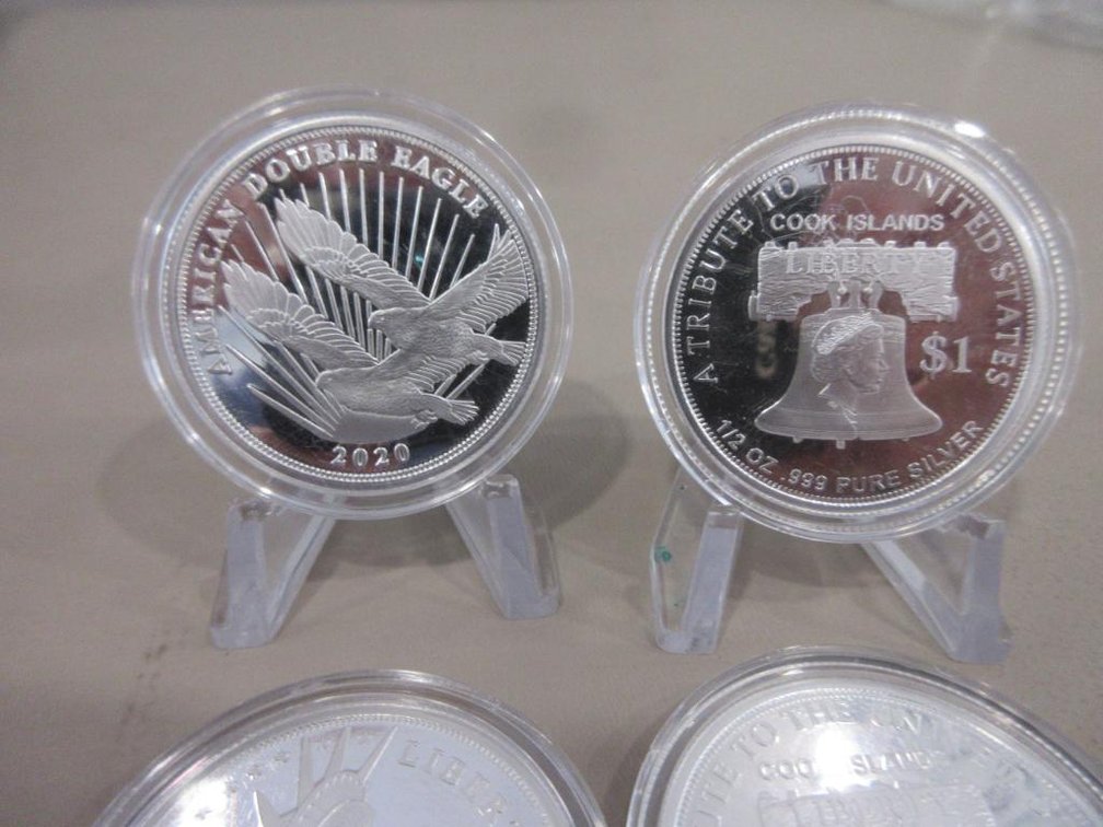 Six .5 oz Silver rounds