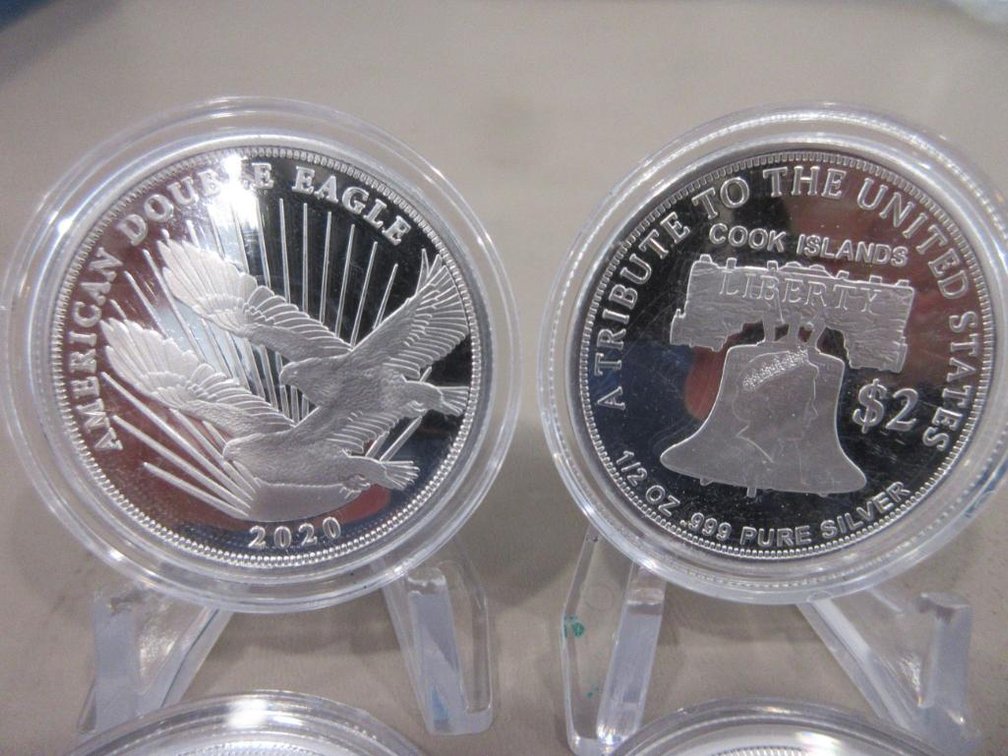 Six .5 oz Silver rounds