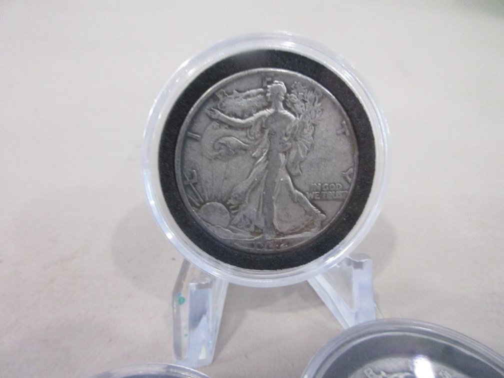 Five Walking Liberty US Half-dollars