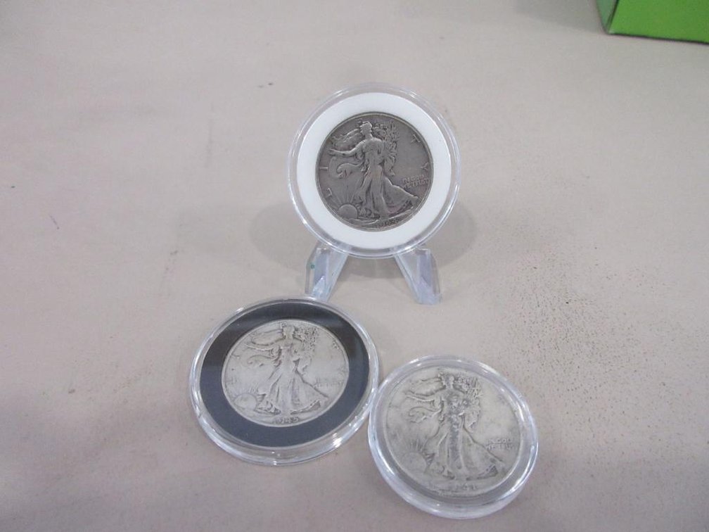 Three Walking Liberty US Half-dollars