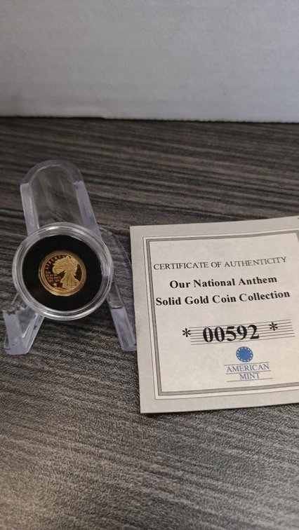 Our National Anthem solid gold coin