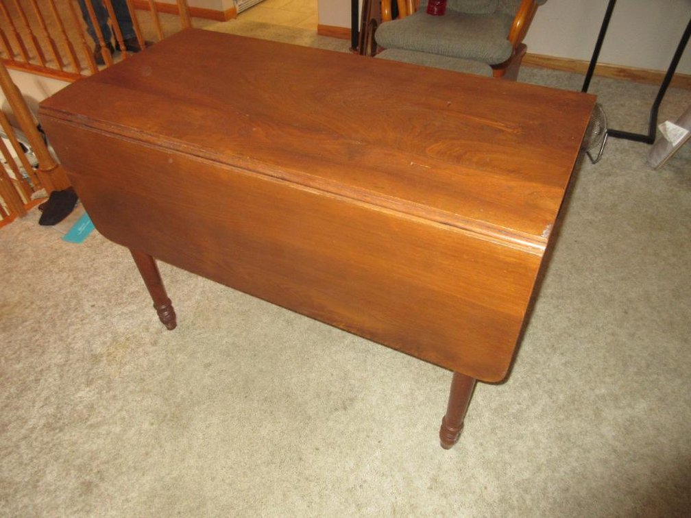 Antique walnut drop-leaf table
