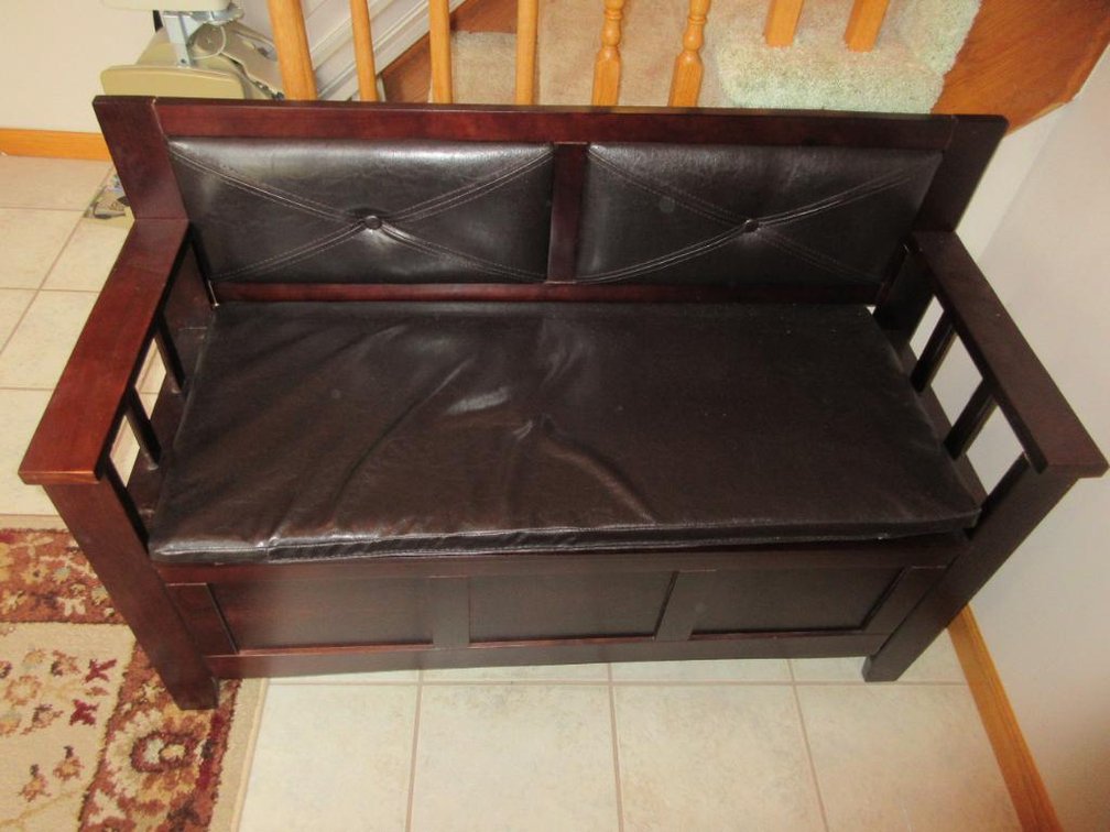 Wooden storage bench