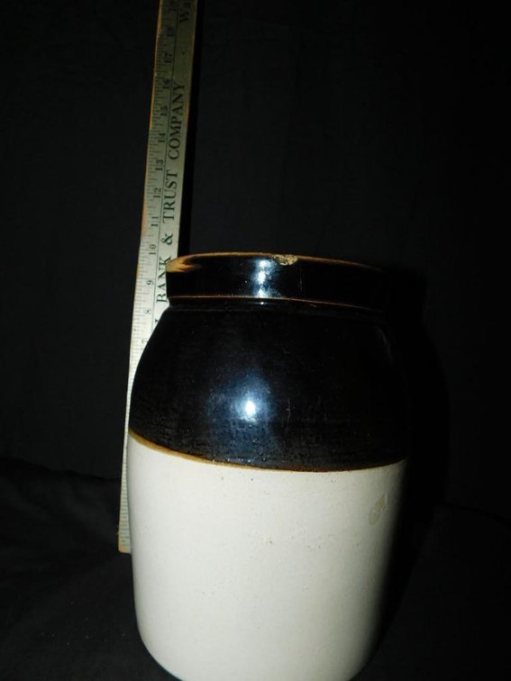 Cream and brown crock