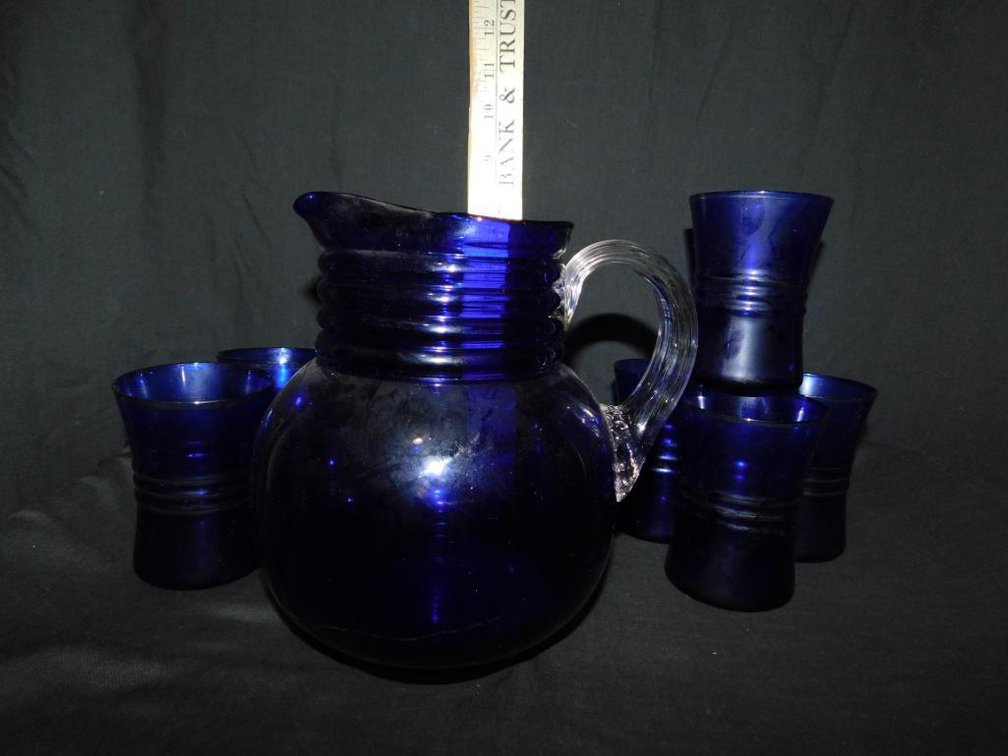 Cobalt blue Morgantown Glass pitcher