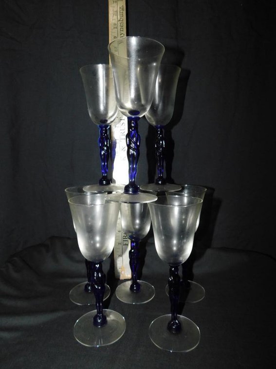 Art Nouveau wine glasses