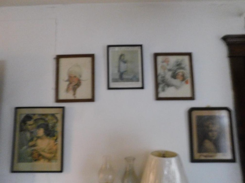 5 Vintage framed prints