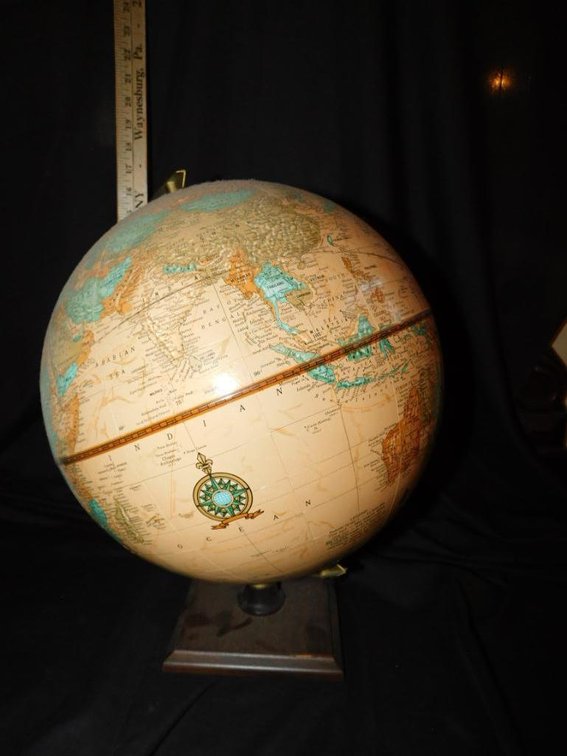 Vintage world globe on base