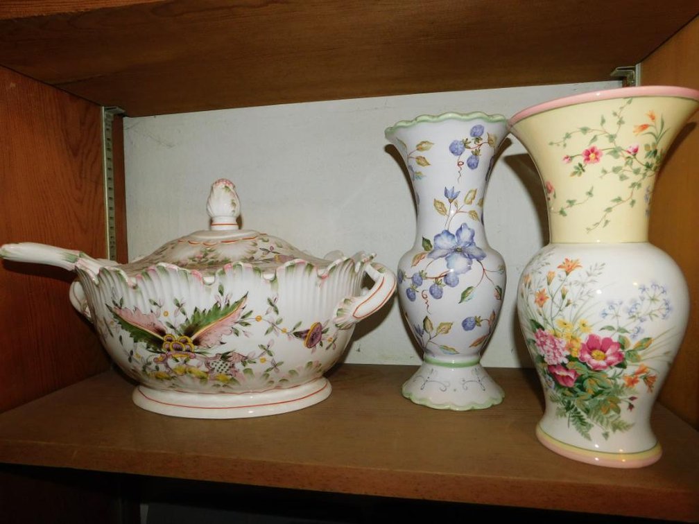 2 Pieces of Laura Ashley vases and tureen