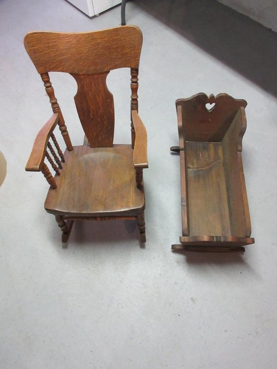 Child's rocker and cradle