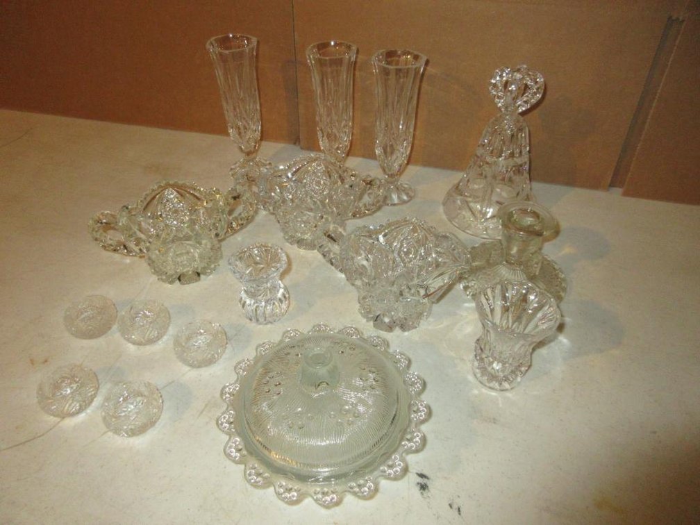 Crystal and pressed glass