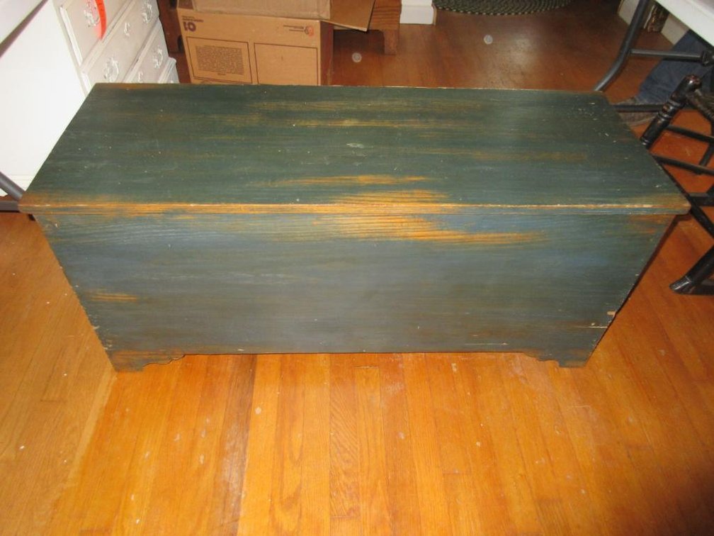 Painted cedar chest