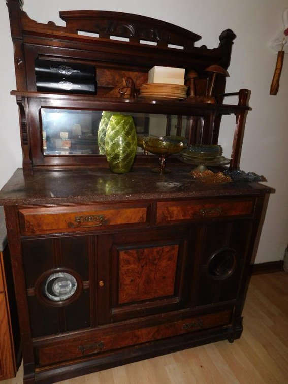Antique marble top buffet