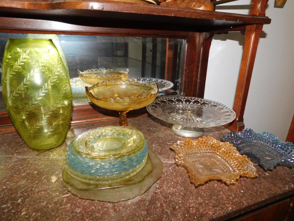 Collection of vintage pressed glass