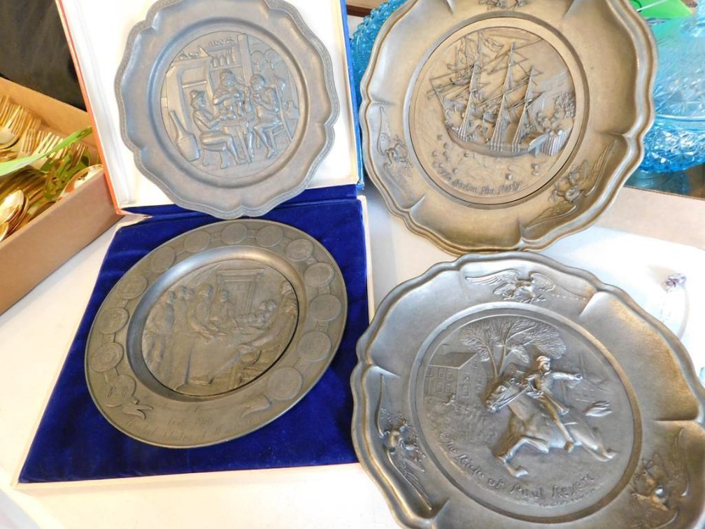 Pewter decorative plates