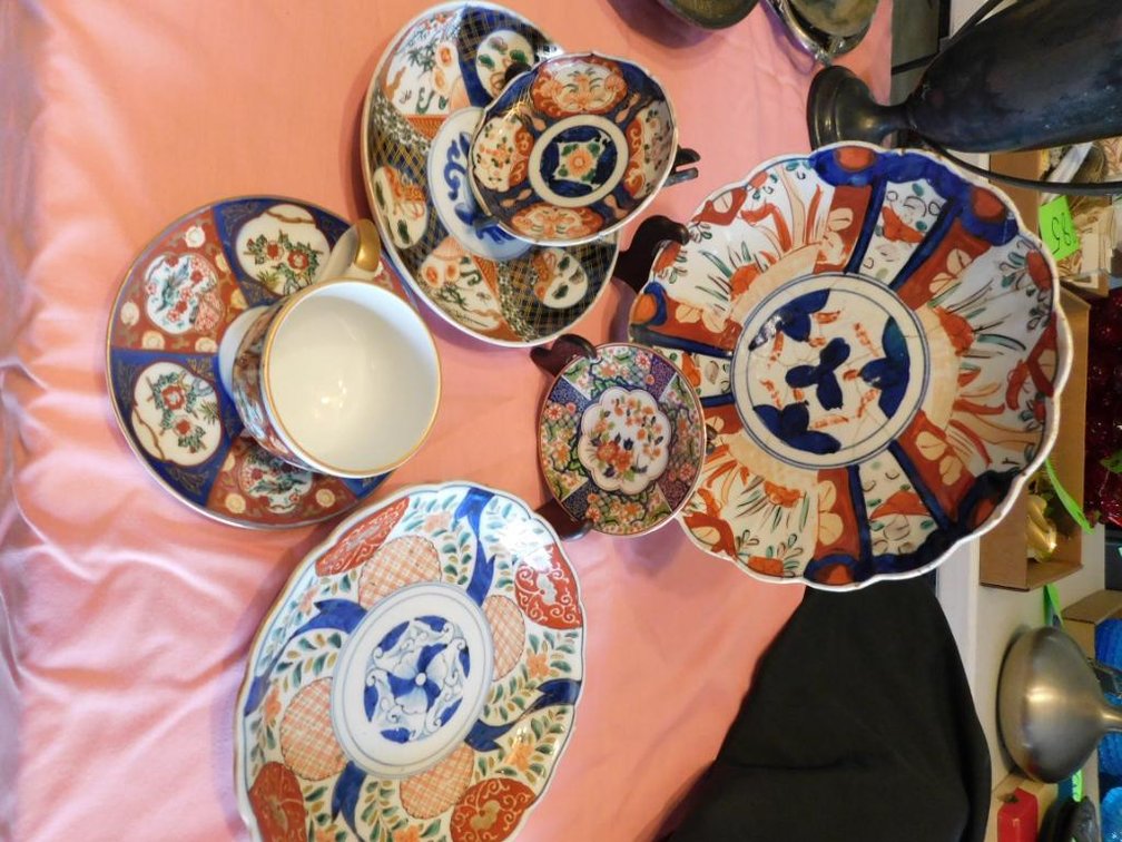 Amari decorator plates, cup and saucer