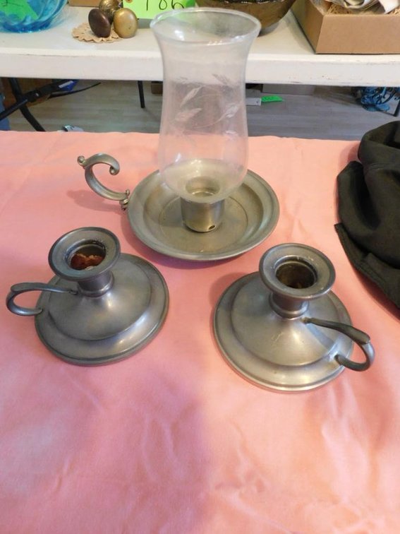 Pewter candlesticks