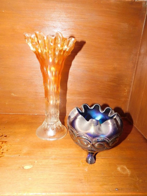 Carnival glass vases