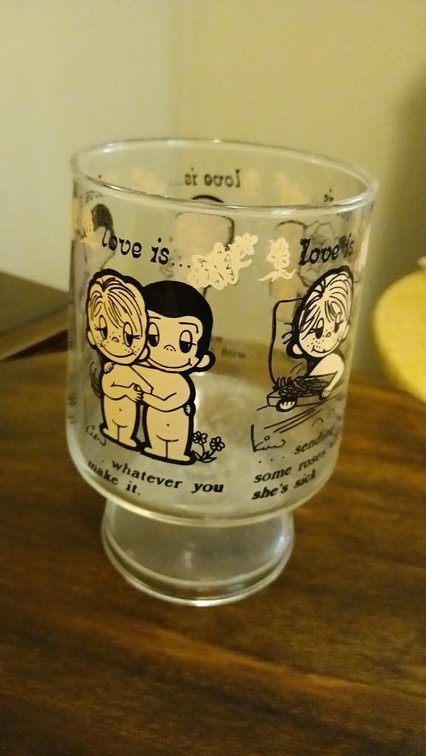 "love is. . ." glass
