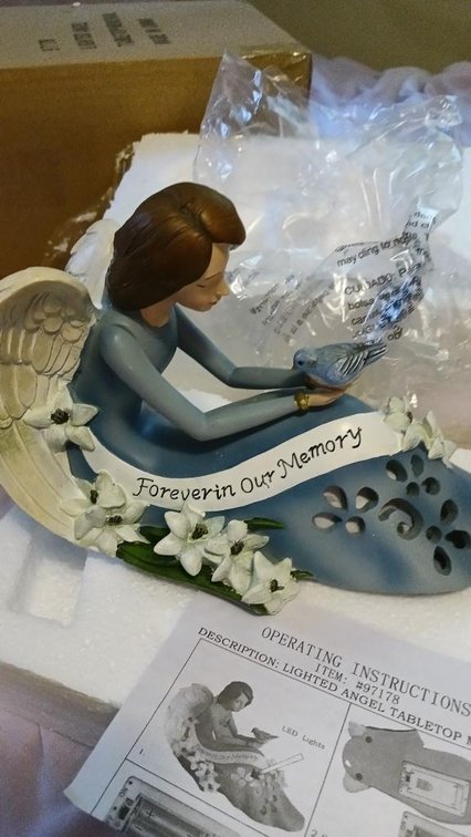 New in box Lighted Angel Table Top Memorial