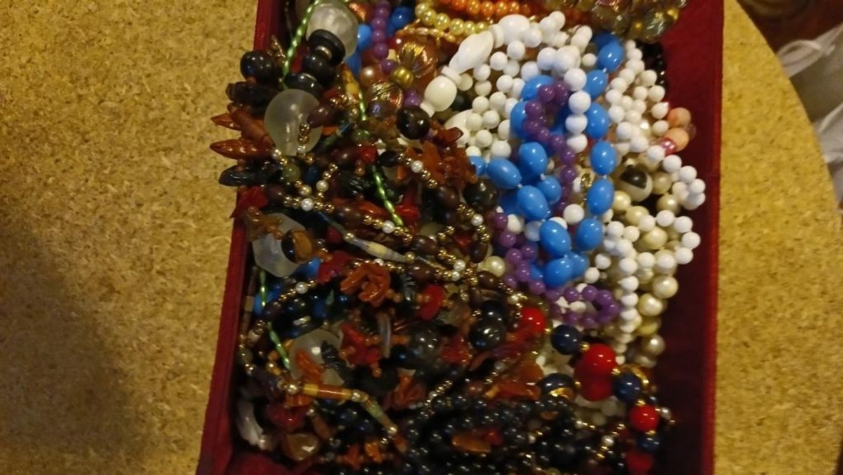 Costume jewelry in decorative box