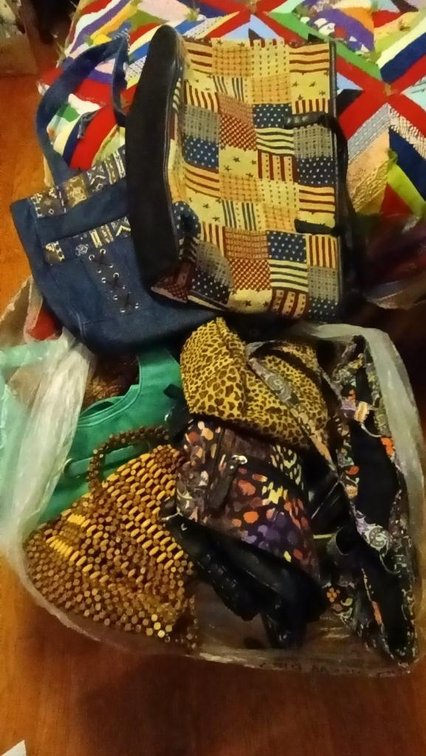Large assortment of purses
