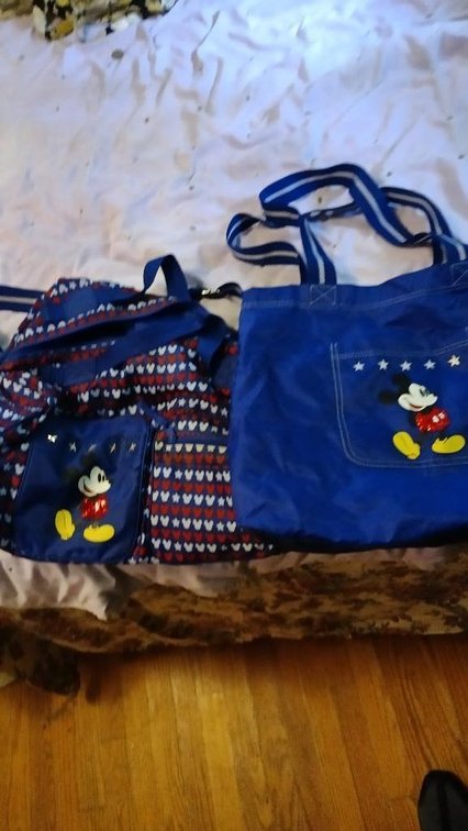 Two Mickey Mouse tote bags