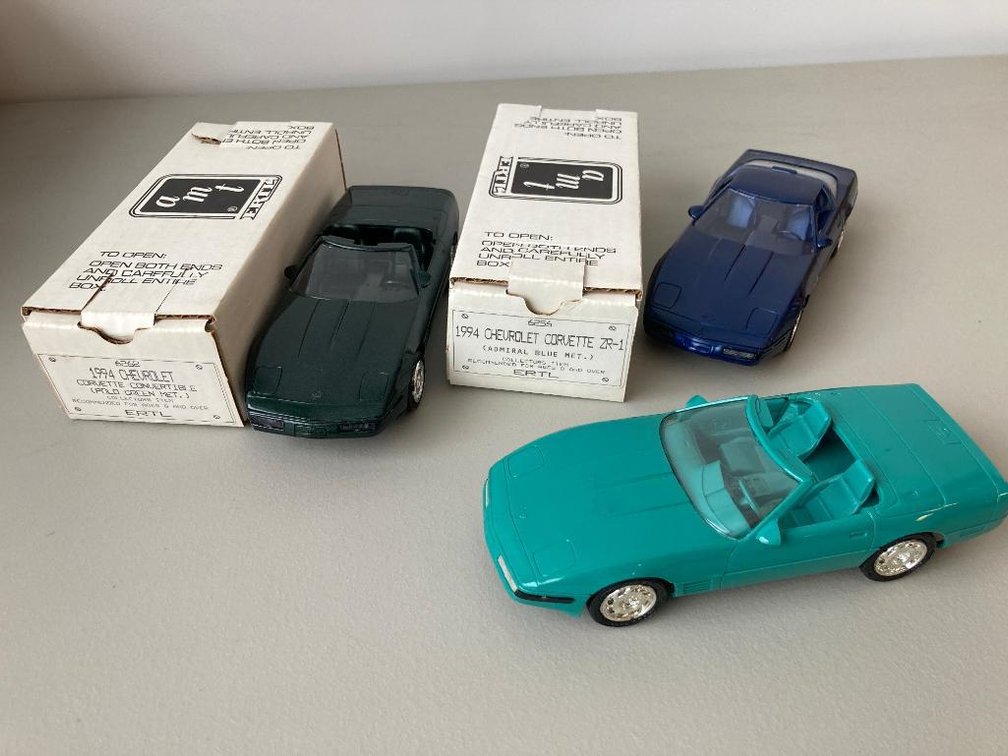 3 Corvette Promos with 2 boxes made by AMT