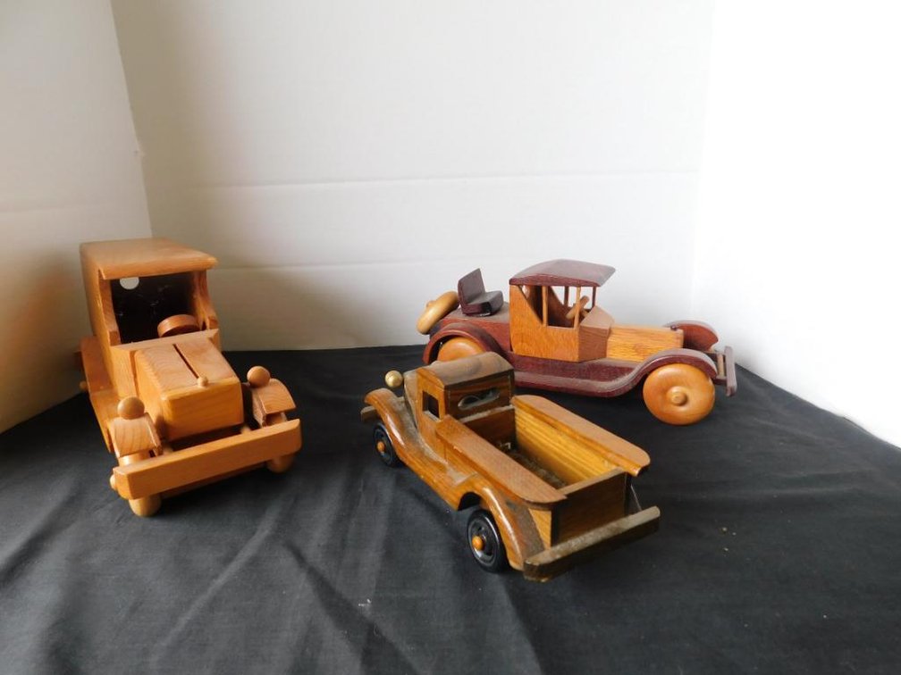 Handcrafted wooden cars